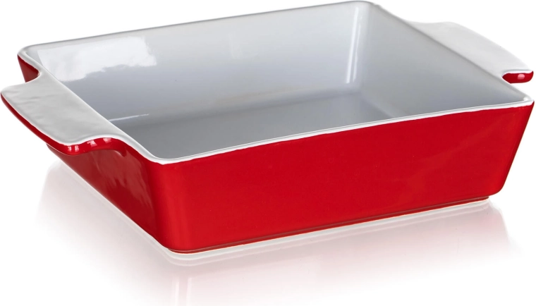 Keramische ovenschaal rechthoekig 33,5 × 22,5 cm CULINARIA rood/wit