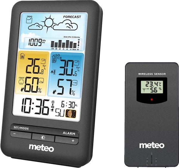 Station météorologique domestique Meteo avec capteur sans fil et DCF