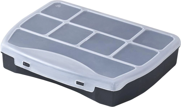DOMINO Organizer 190 × 155 × 37 mm, black/transparent