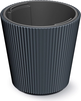 Bloempot met inzet antraciet 29,9 cm MILLY