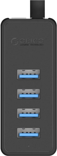 ORICO USB 3.0 hub, 4× USB ports with external power (black)