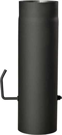 Tuyau de fumée avec registre 130 mm, longueur 1000 mm, noir