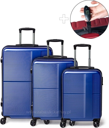 XXL travel suitcase set 3in1 (ABS+PC) with combination lock + free travel scale