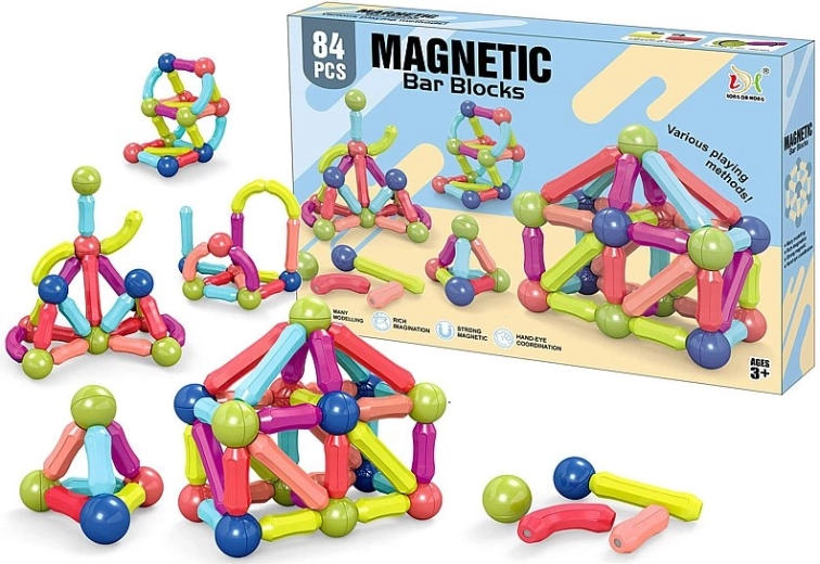 Magnetisches 3D-Konstruktionsset – 84-teiliges Set
