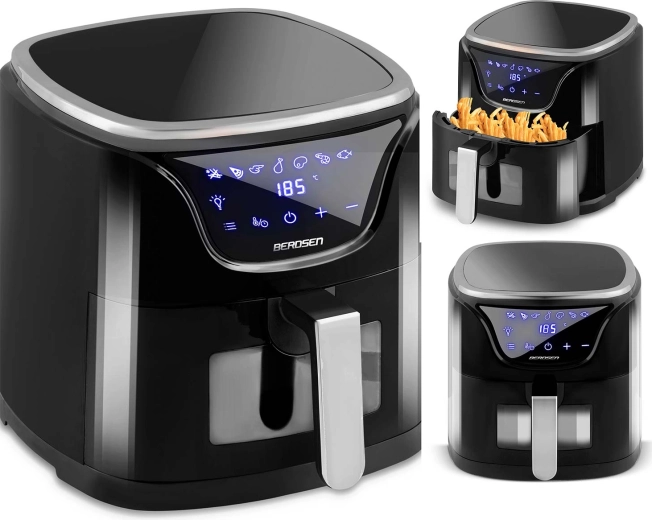 Hot Air Fryer 5 L BERDSEN BD-652 black–silver