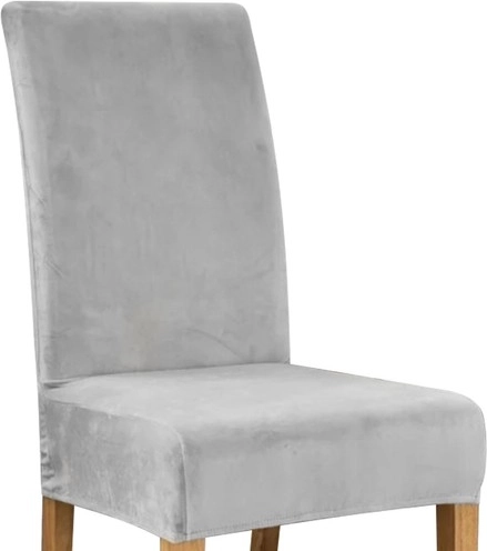 Housse universelle en velours gris pour chaise