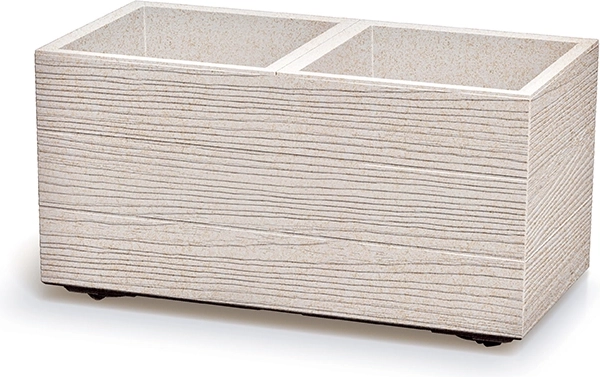 Rectangular Planter Madera Case Eco Wood 58 cm – white