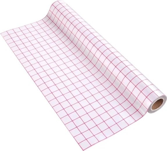 HTVRONT Transfer Tape 30.5 × 300 cm with Red Grid