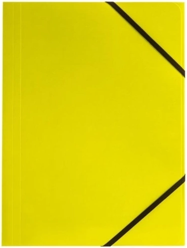 Laminated A4 cardboard folder with corner elastic band, lime green