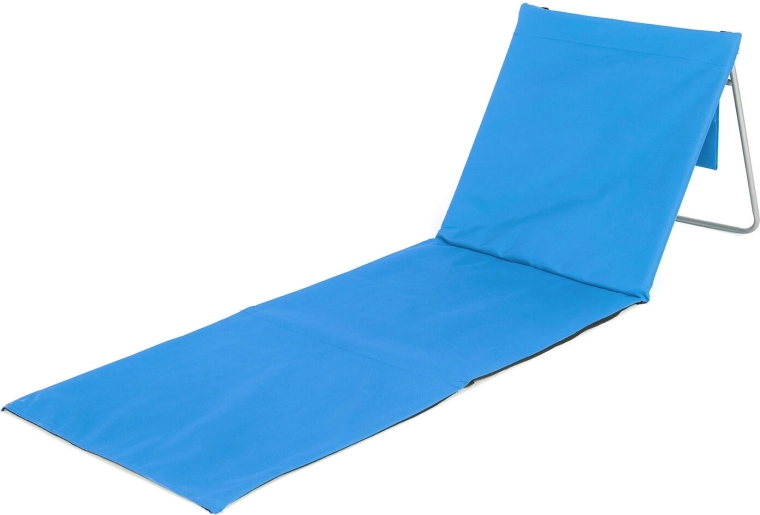 Folding beach mat with backrest AUSTIN 160 × 54 cm, blue