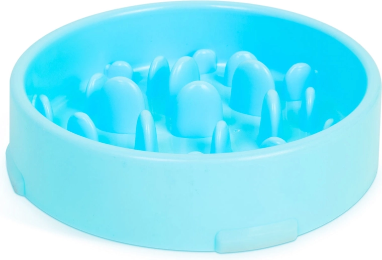 Gamelle anti-glouton pour chiens bleue