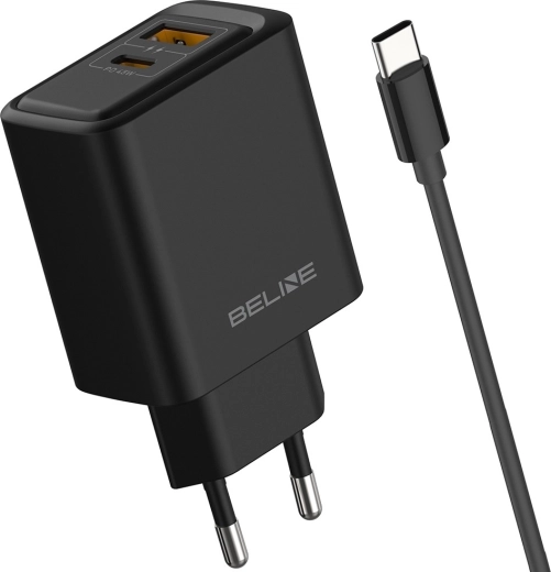 Beline 45 W GaN PD Mains Charger with USB-A/USB-C and Cable, Black