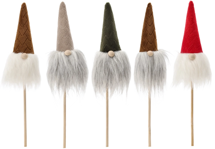 Decorative Christmas gnome on a stick 24 cm