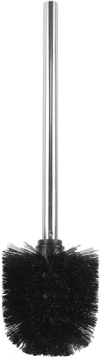Toilet brush with stainless steel handle, black, diameter 8 cm