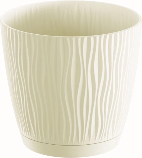 Cache-pot Sandy P avec soucoupe 23,9 cm – crème