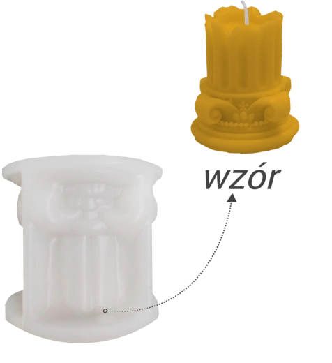 Siliconen mal voor kaarsen met zuilmotief