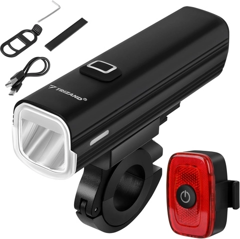 Trizand LED-fietslamp 1000 lm – set voor en achter