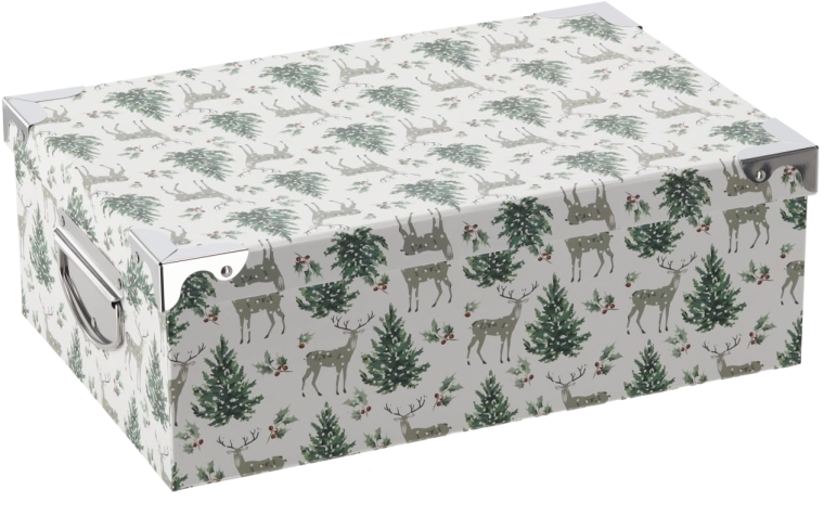 Weihnachts-Geschenkbox mit Metallbeschlägen 28 × 19,5 × 10,8 cm