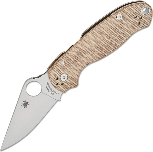 Spyderco Para 3 Brown folding pocket knife micarta