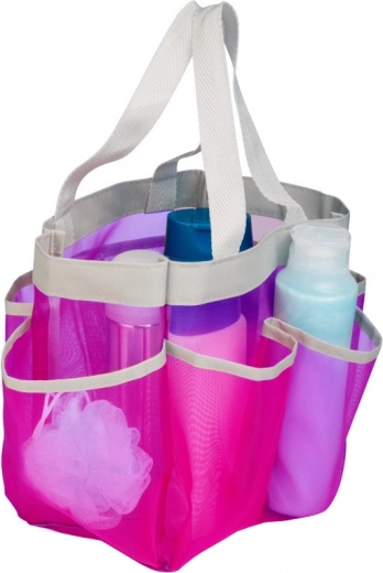 Sac de plage rose en maille pour jouets