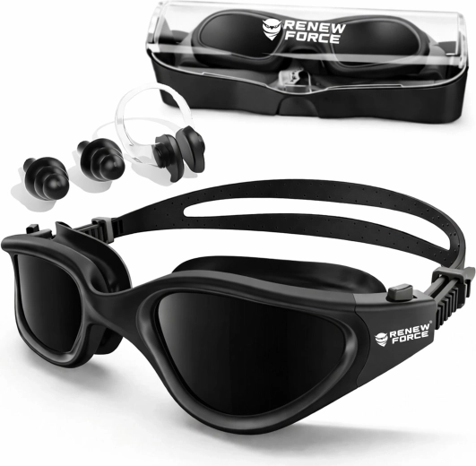 Renew Force swimming goggles with polarized lenses all black