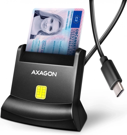 Lecteur USB‑C de cartes à puce et cartes d’identité Axagon StandReader