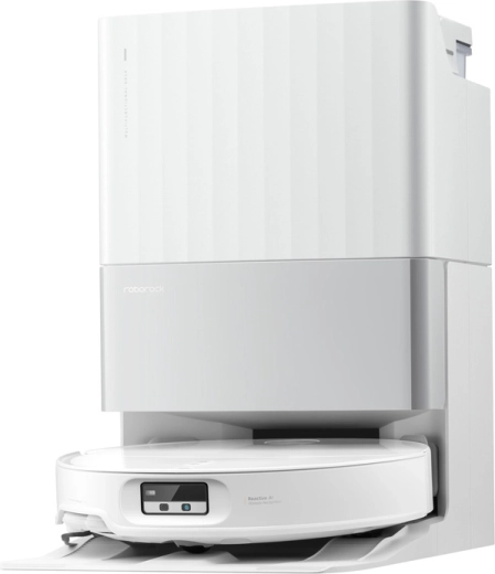 Roborock Qrevo Edge white robot vacuum and mop with self-cleaning station