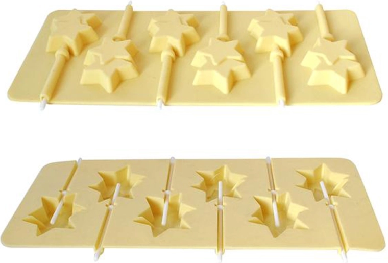 Lollipop Mold with Straw – Stars, Silicone, Cream