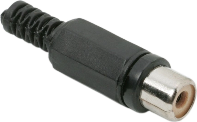 RCA socket with strain relief