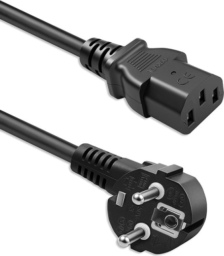 Qoltec Schuko Power Cable with Angled Plug to IEC C13, 1.8 m