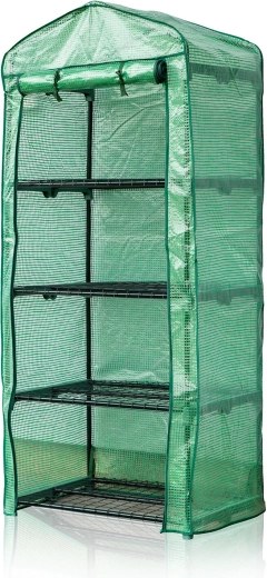 Serre de jardin en film 69 × 50 × 160 cm avec 4 étagères, vert