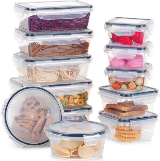 Set of Airtight Food Containers with Lids and Seals, 12 pcs