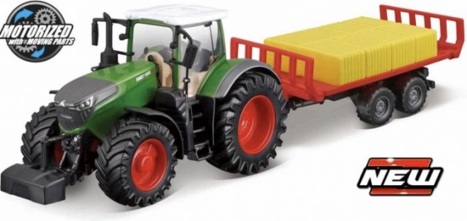 Bburago tracteur de ferme 10 cm Fendt 1050 avec remorque pour balles