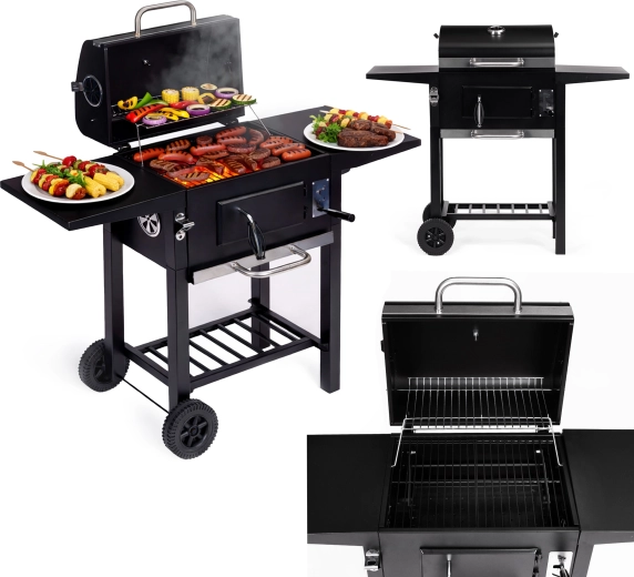 MULTIGARDEN charcoal garden grill with lid and thermometer