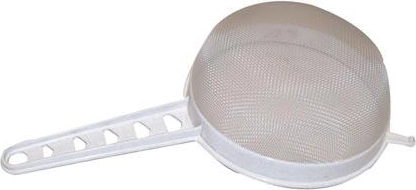 Plastic colander with handle 18 cm – mix of colors