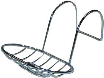 Hängende ovale Seifenschale für die Badewanne, Chrom, 13,5 × 10 cm