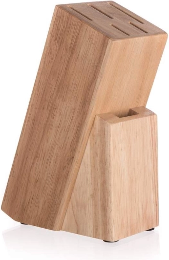 Houten blok voor 5 messen en een schaar BRILLANTE 22 × 17 × 9 cm