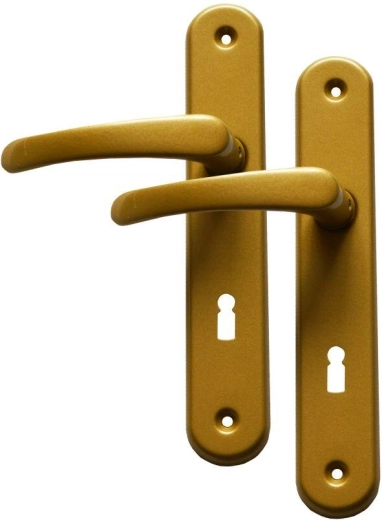 MICHAELA Door Hardware handle with key cylinder 72 mm gold