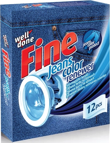 Well Done Fine wasdoekjes voor de wasmachine voor het herstellen van de kleur van denimkleding, 12 stuks