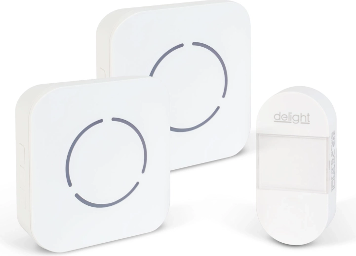 Wireless kinetic doorbell with 2 indoor units, white