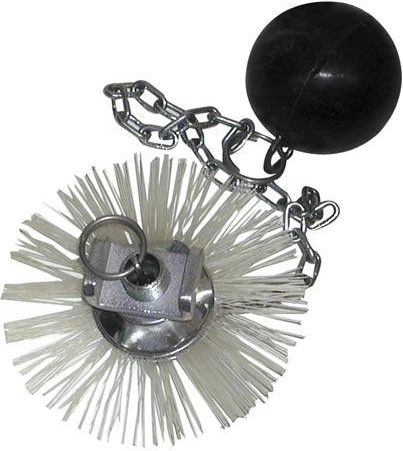 Brosse de cheminée en nylon avec lest en caoutchouc 140 mm