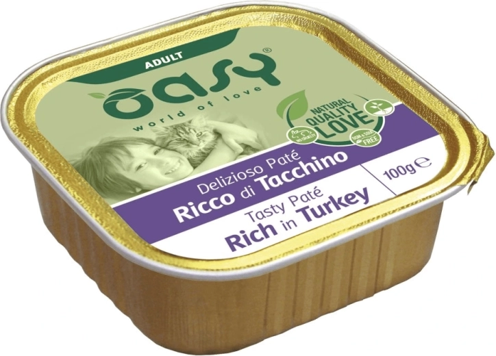 Oasy Pâté Savoureux pour chats adultes à la dinde 100 g