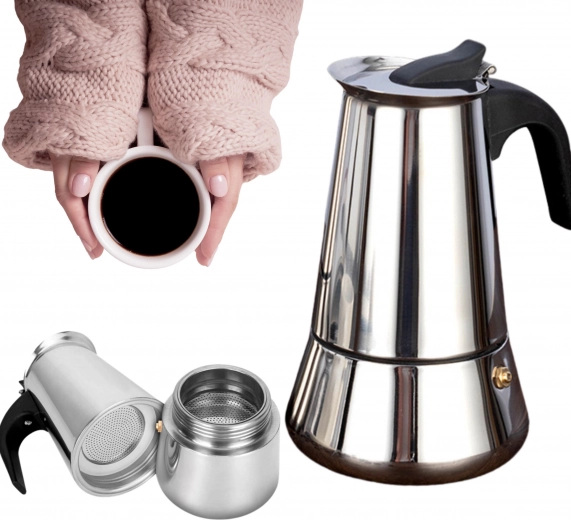 Stainless steel moka coffee maker 600 ml