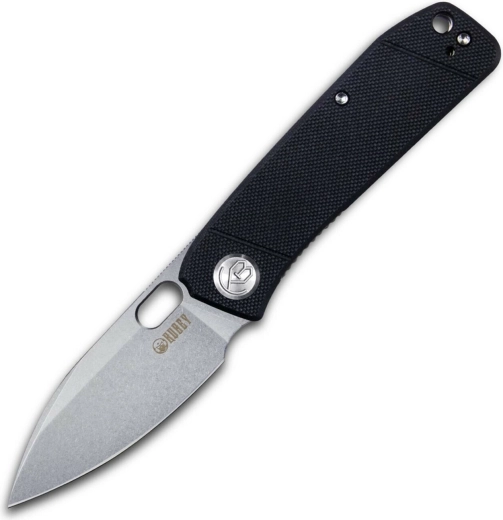 couteau de poche Kubey Hyde 7,5 cm, sablé, noir, G10