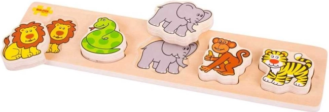 Bigjigs Baby houten safari puzzel