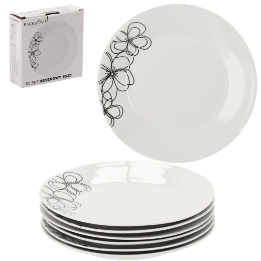 Set aus 6 Desserttellern Carbo 19 cm aus gehärtetem Glas