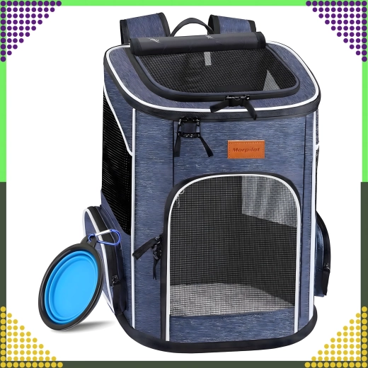 Ventilated backpack carrier for cats and small dogs