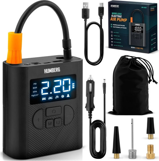 HUMBERG Wireless Mini Compressor with 6000 mAh Battery