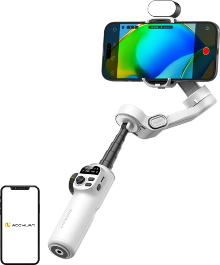 AOCHUAN Smart X2-stabilisator met RGB-verlichting (wit)