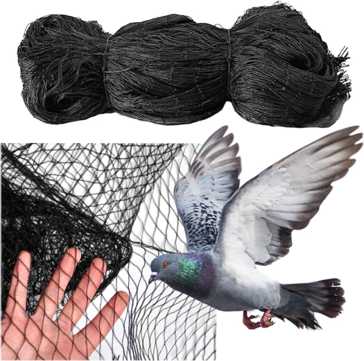 Protective net for balcony and windows against birds and for cats, black 3 × 4 m